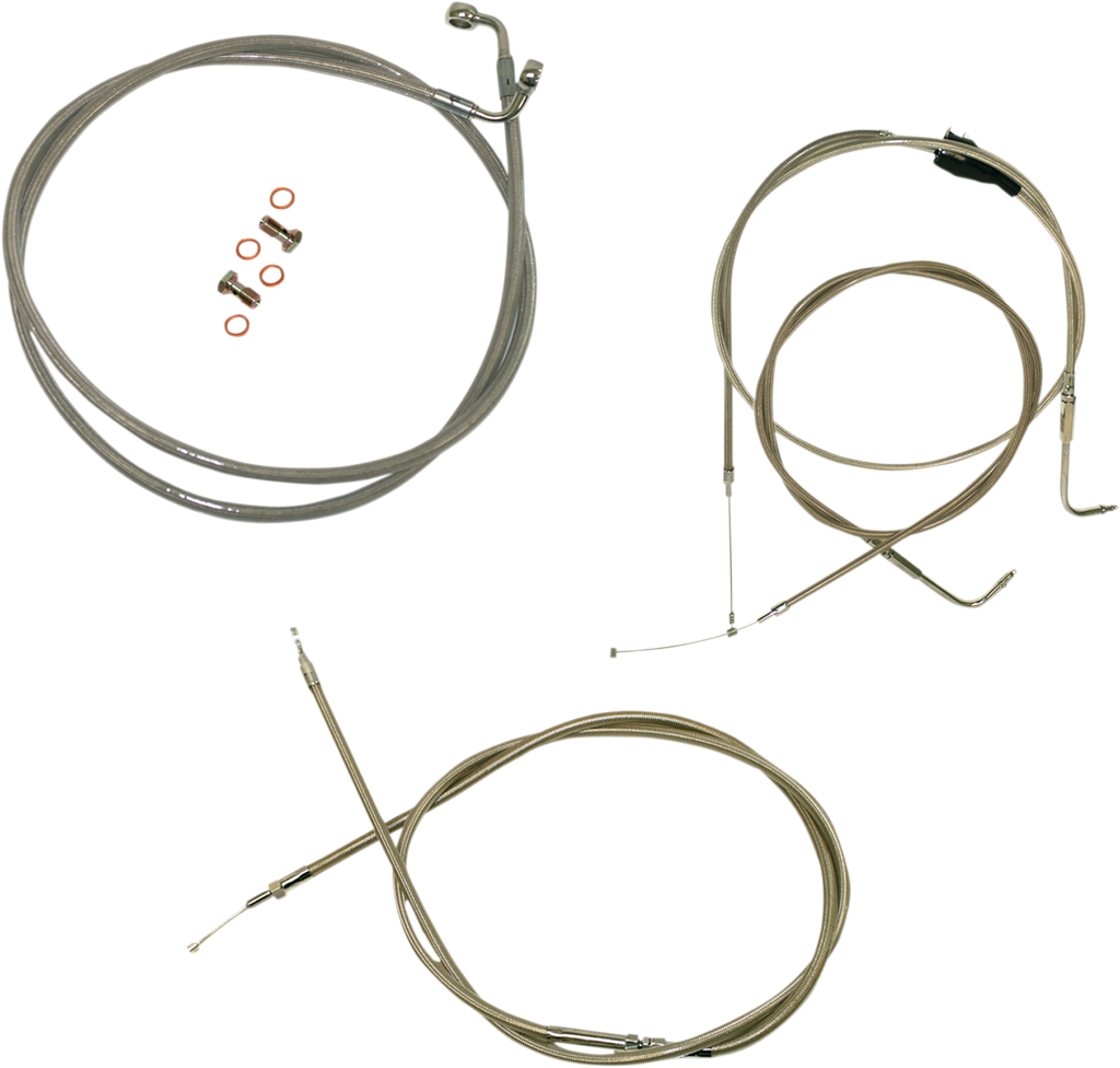 Standard Stainless Braided Handlebar Cable/Brake Line Kit - 0610-0295