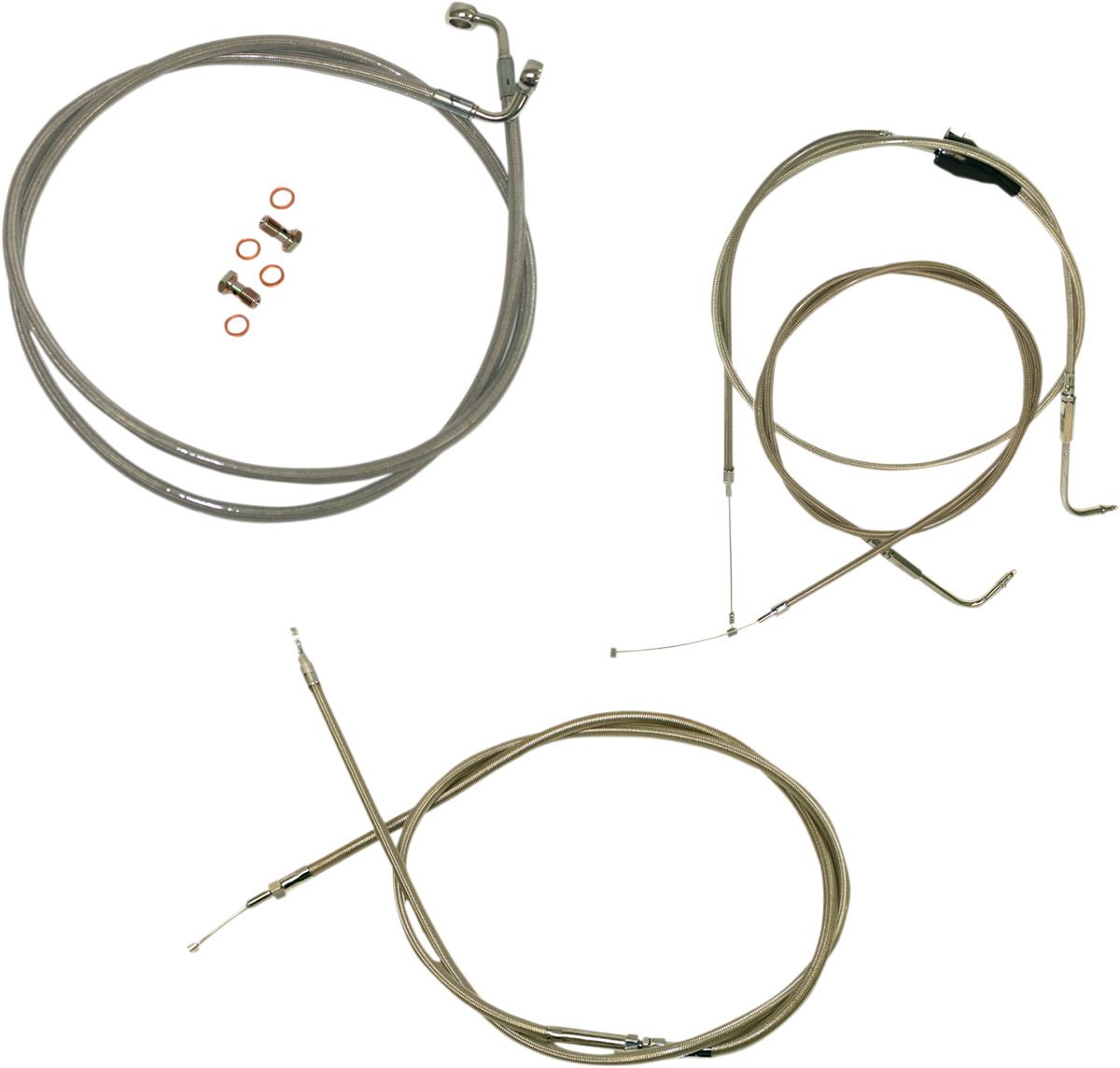 Standard Stainless Braided Handlebar Cable/Brake Line Kit - 0610-0295