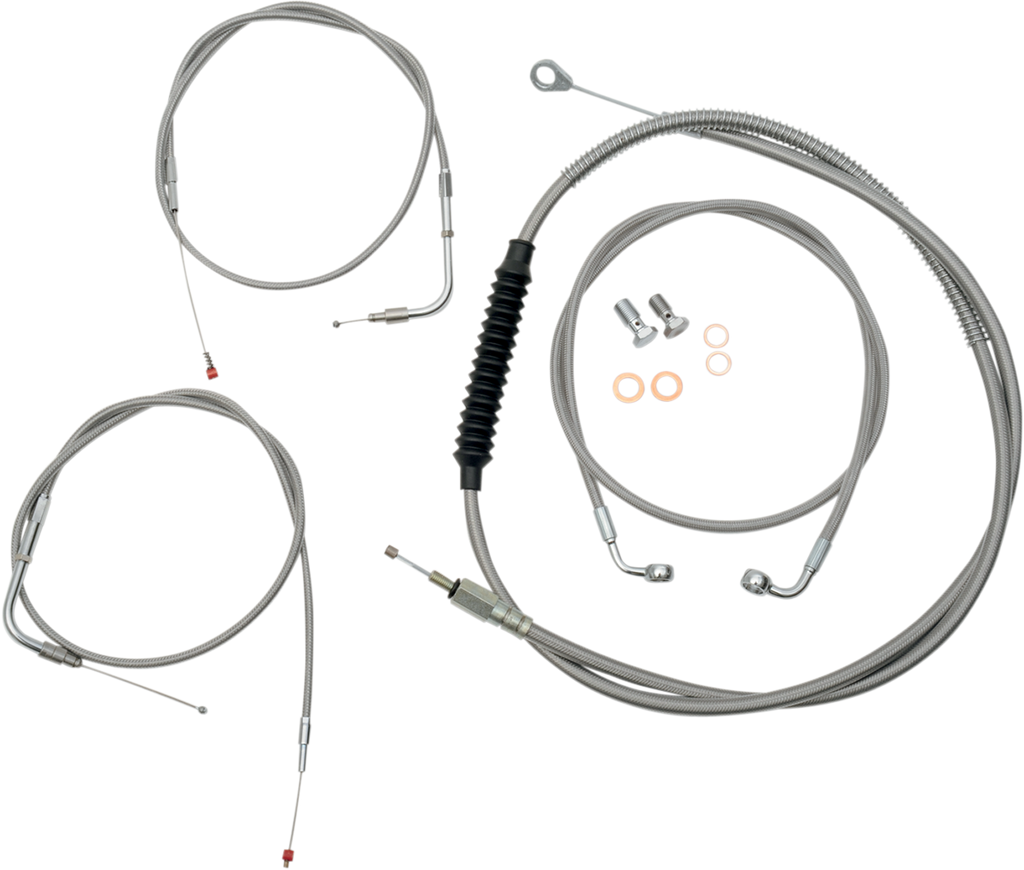 Standard Stainless Braided Handlebar Cable/Brake Line Kit - 0610-0338