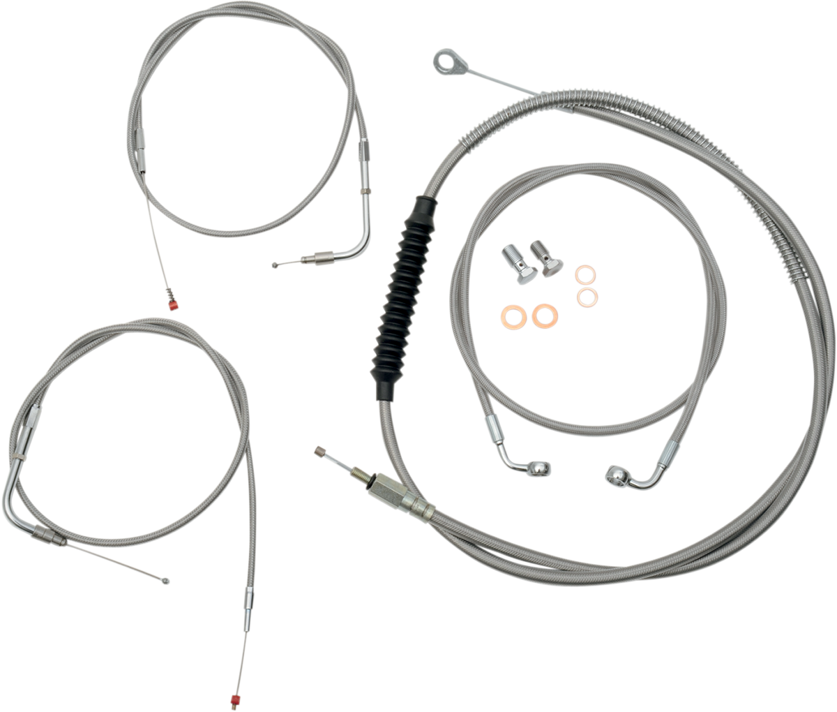 Standard Stainless Braided Handlebar Cable/Brake Line Kit - 0610-0338