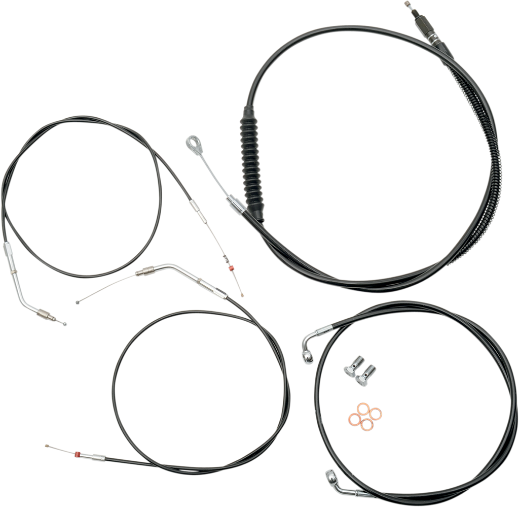 Standard Black Vinyl Handlebar Cable/Brake Line Kit — Ape Hanger/Mini - 0610-0426