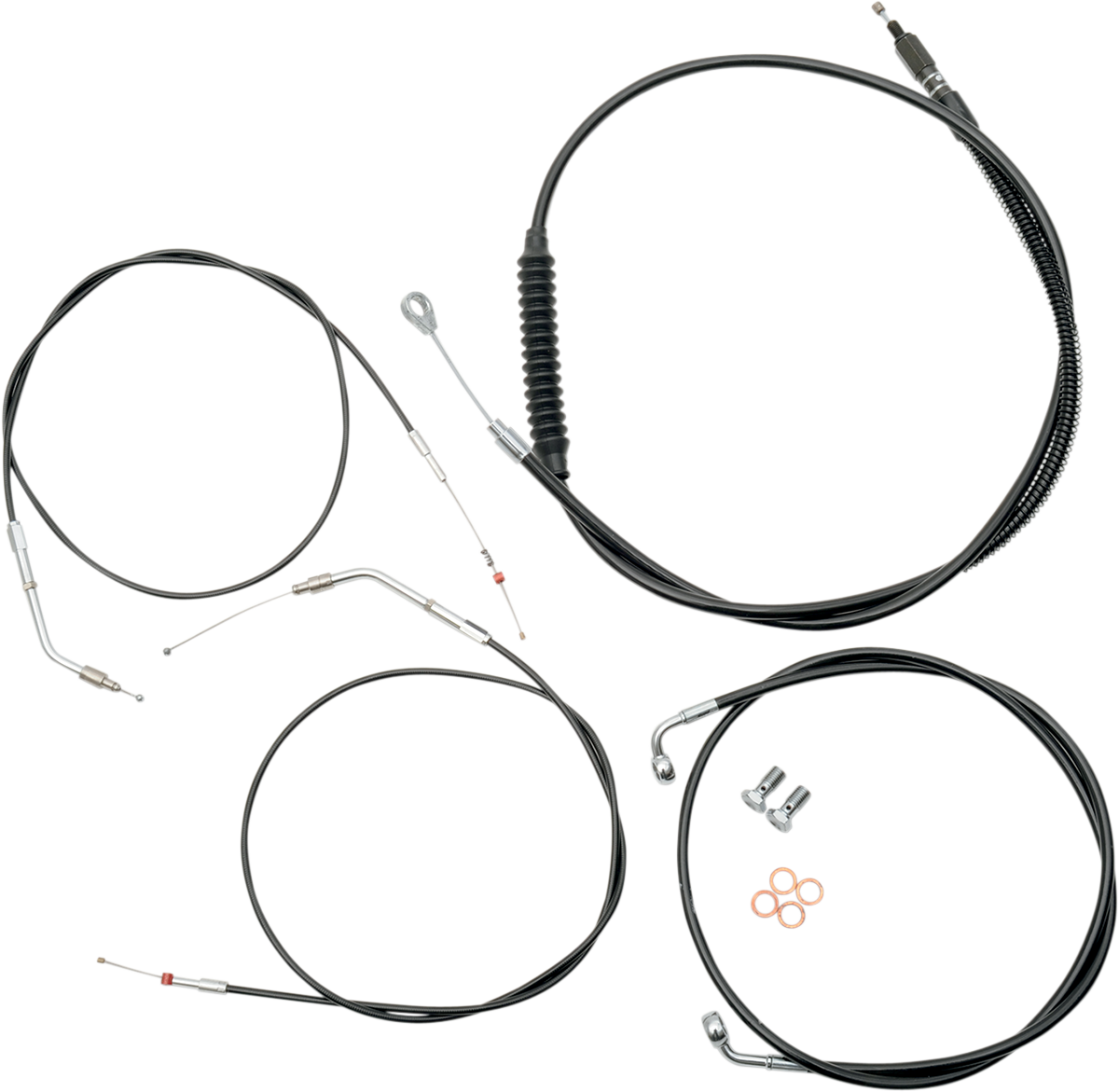 Standard Black Vinyl Handlebar Cable/Brake Line Kit — Ape Hanger/Mini - 0610-0426