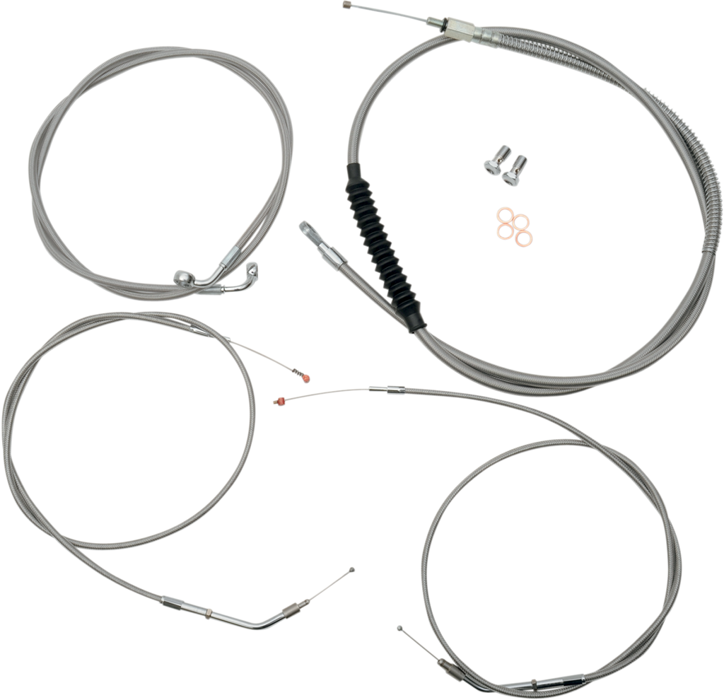 Standard Stainless Braided Handlebar Cable/Brake Line Kit - 0610-0439
