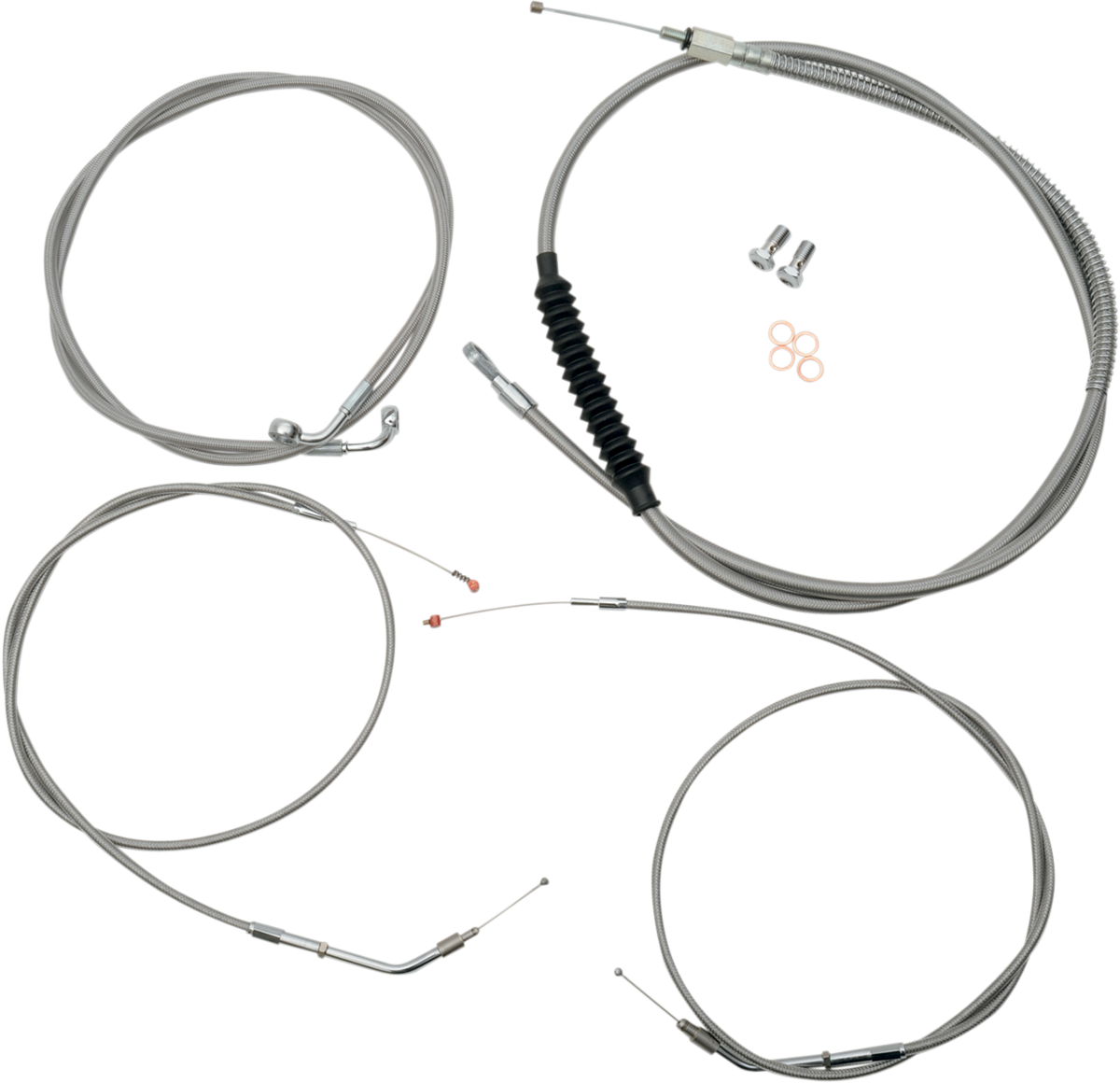 Standard Stainless Braided Handlebar Cable/Brake Line Kit - 0610-0439