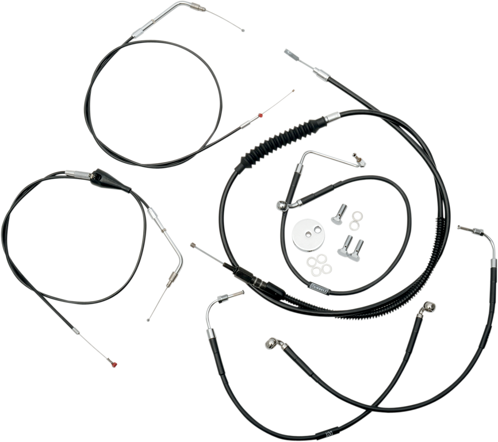 Standard Black Vinyl Handlebar Cable/Brake Line Kit — Ape Hanger - 0610-0463