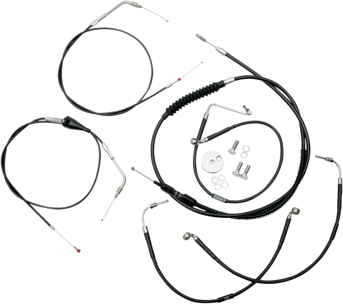 Standard Black Vinyl Handlebar Cable/Brake Line Kit — Ape Hanger - 0610-0463