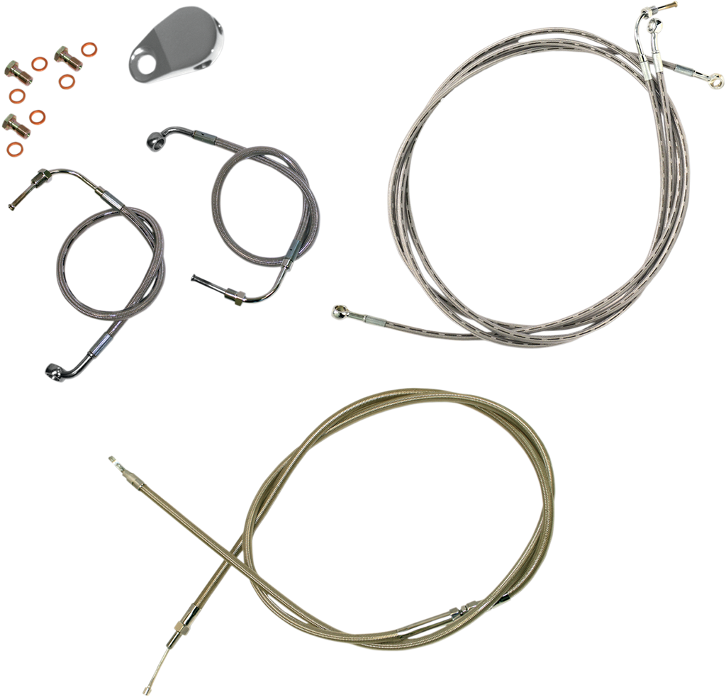 Standard Stainless Braided Handlebar Cable/Brake Line Kit - 0610-0574