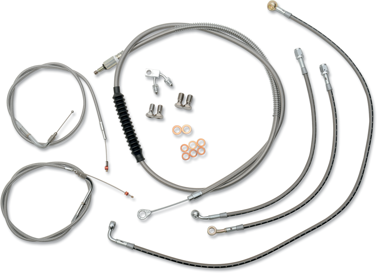 Standard Stainless Braided Handlebar Cable/Brake Line Kit - 0610-0646