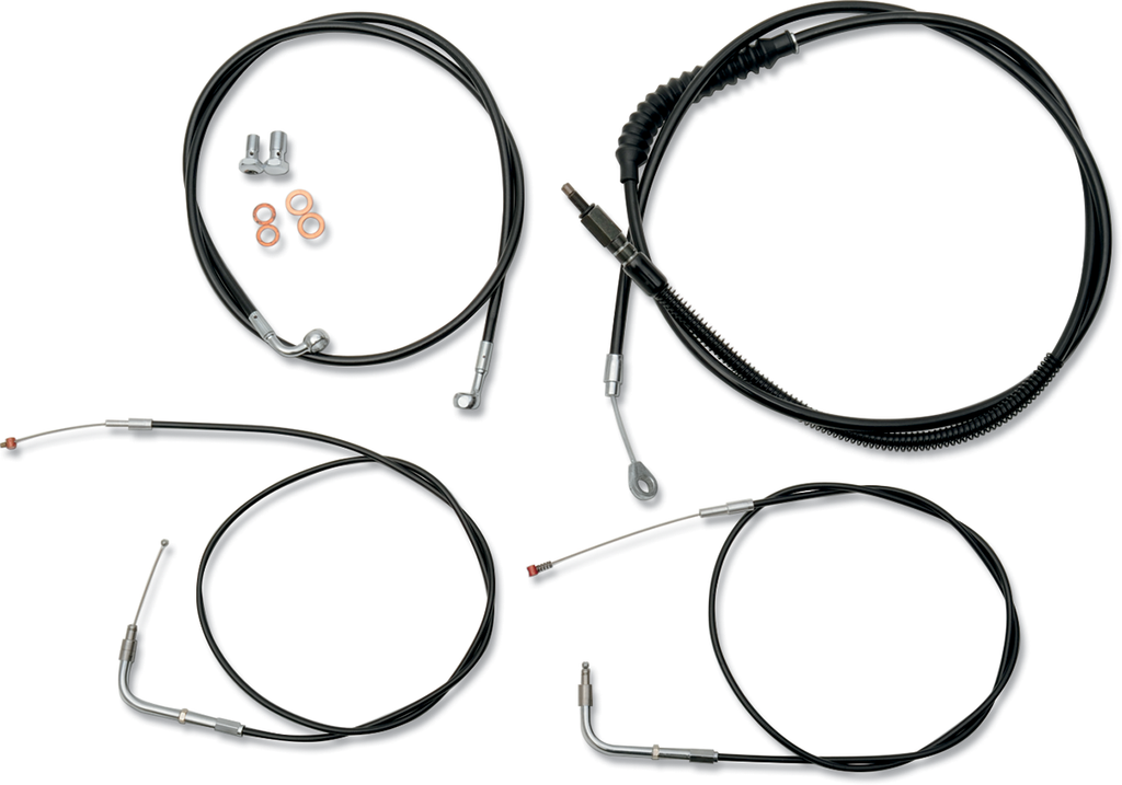 Standard Black Vinyl Handlebar Cable/Brake Line Kit — Ape Hanger - 0610-0651
