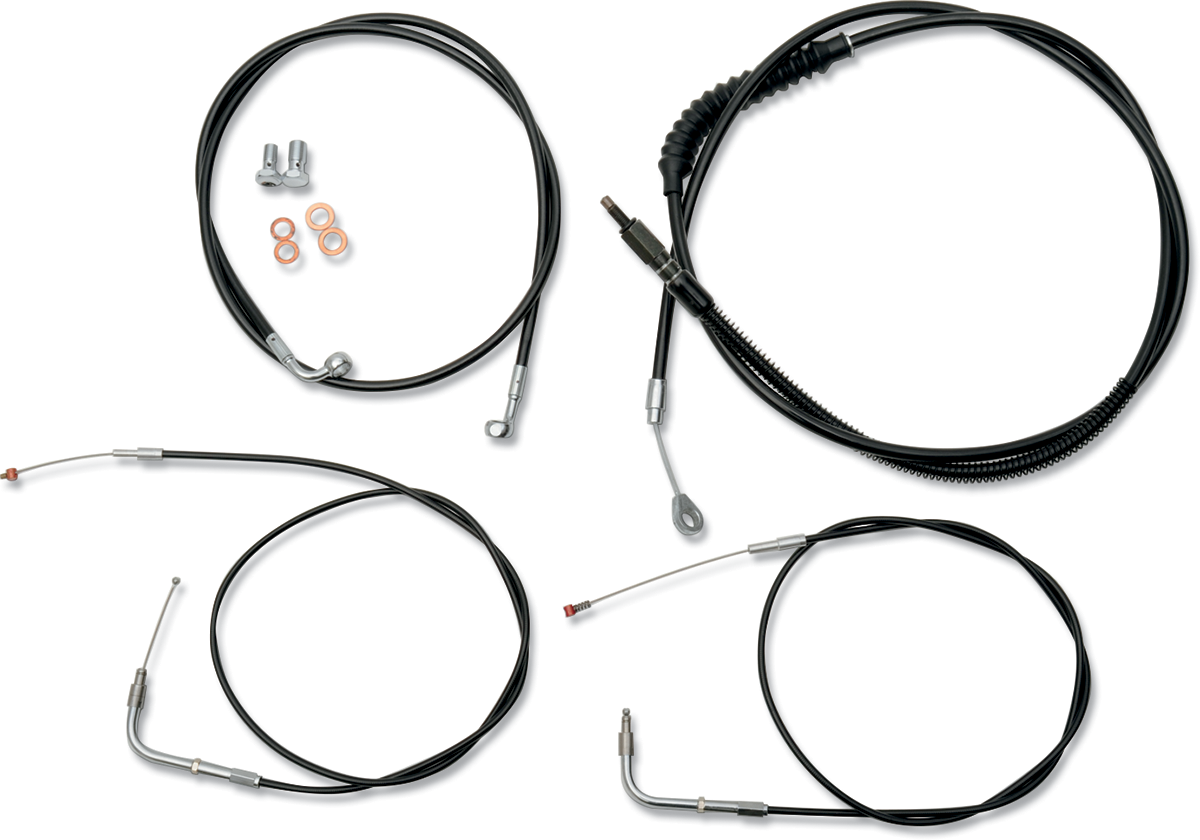 Standard Black Vinyl Handlebar Cable/Brake Line Kit — Ape Hanger - 0610-0651