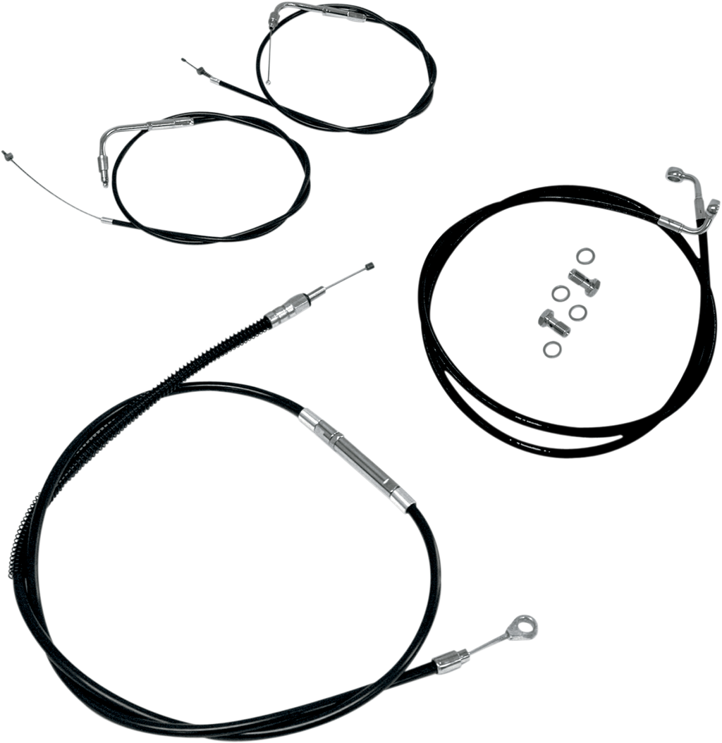 Standard Black Vinyl Handlebar Cable/Brake Line Kit — Ape Hanger - 0610-0651