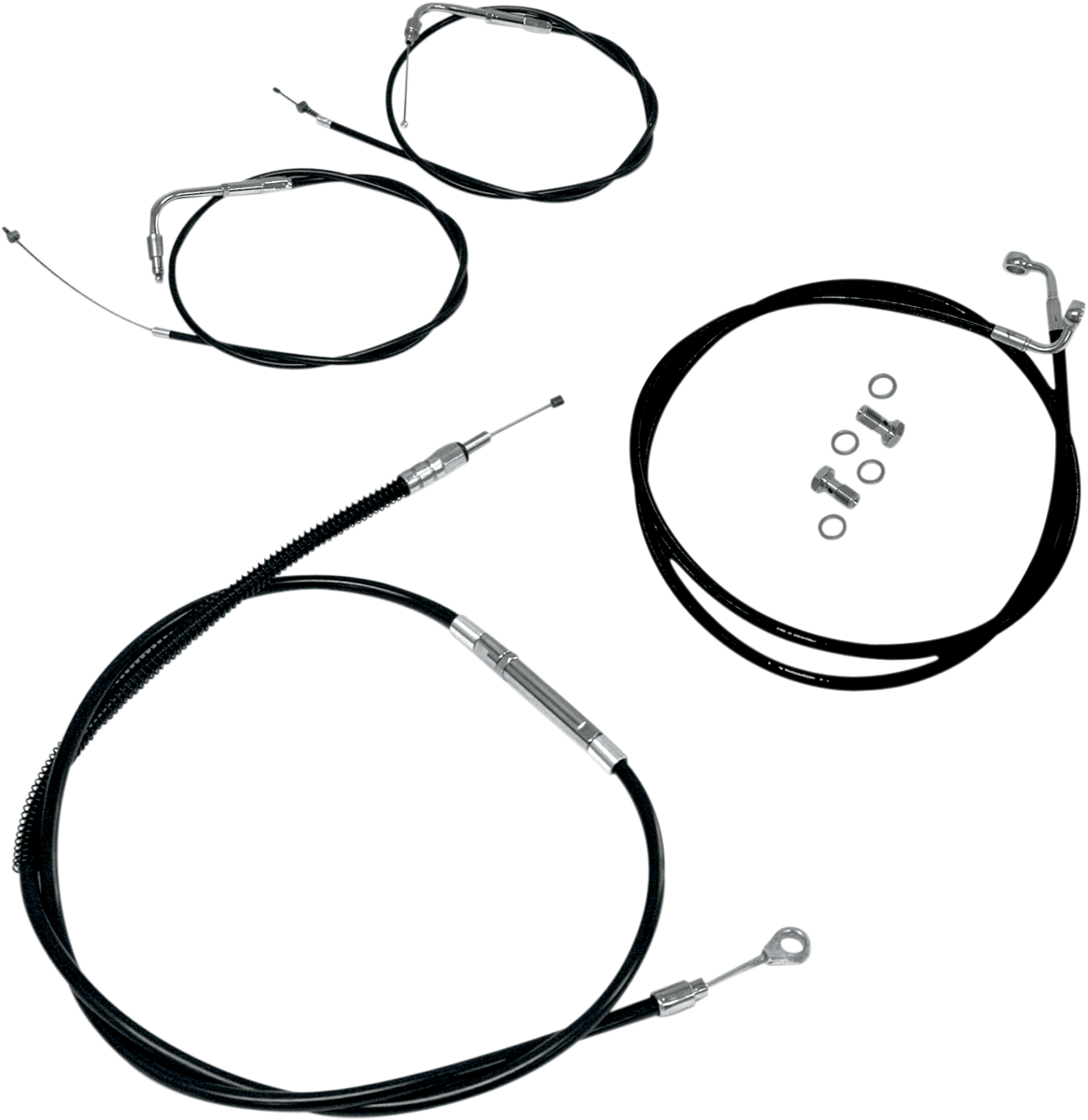 Standard Black Vinyl Handlebar Cable/Brake Line Kit — Ape Hanger - 0610-0651