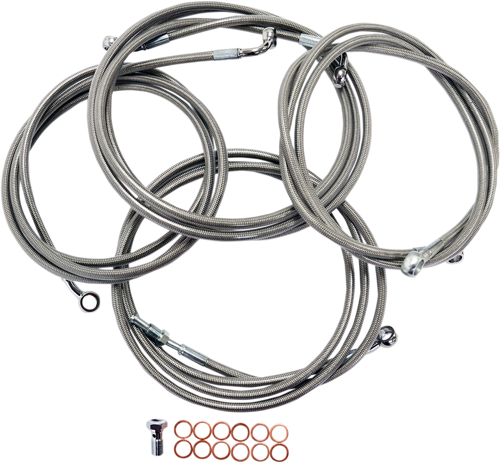 Standard Stainless Braided Handlebar Cable/Brake Line Kit - 0610-0774