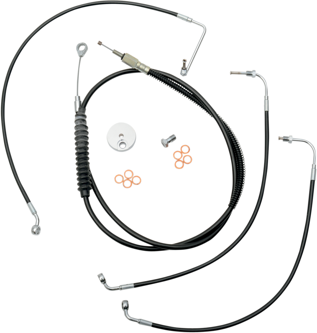 Standard Black Vinyl Handlebar Cable/Brake Line Kit — Ape Hanger - 0610-1131