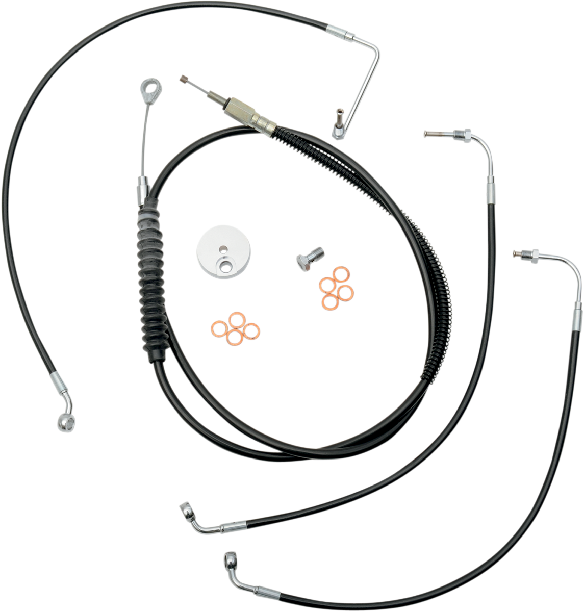 Standard Black Vinyl Handlebar Cable/Brake Line Kit — Ape Hanger - 0610-1131