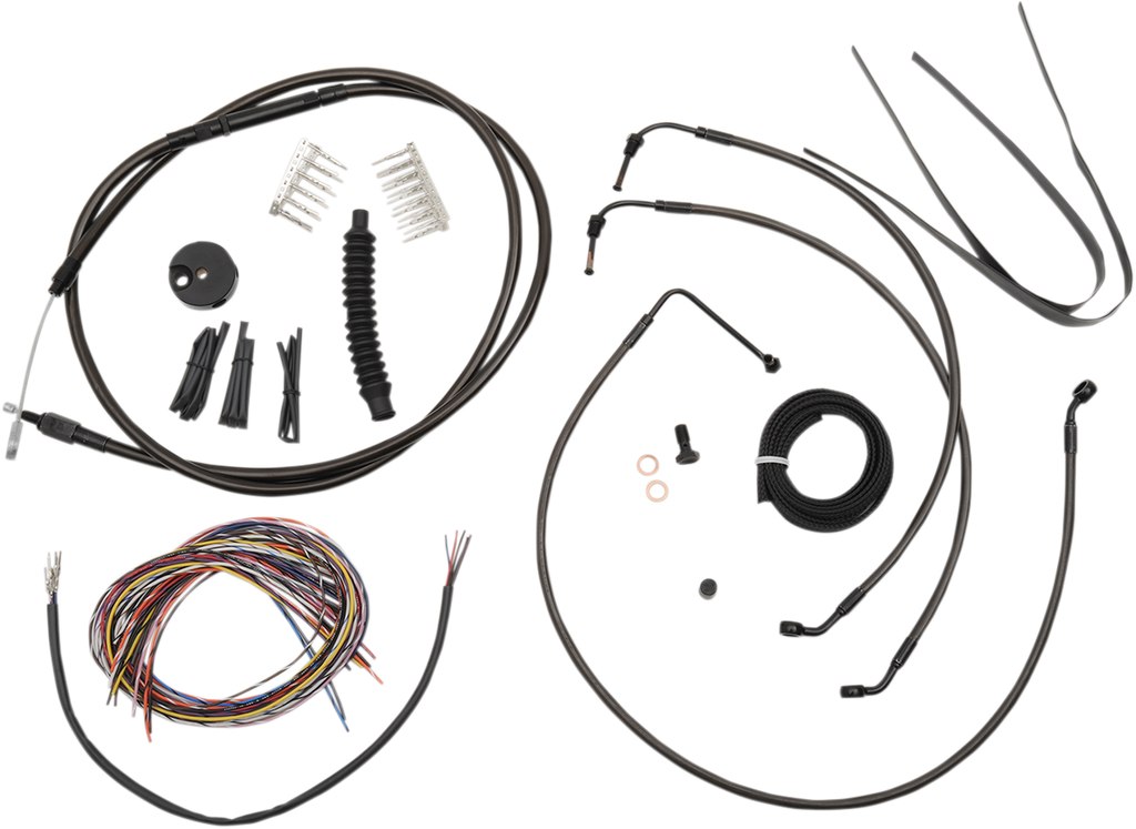 Complete Midnight Braided Handlebar Cable/Brake Line Kit — Standard - 0610-1449