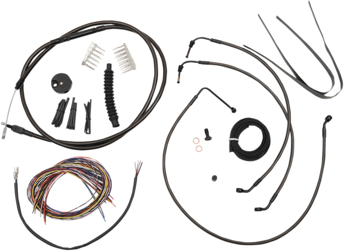 Complete Midnight Braided Handlebar Cable/Brake Line Kit — Standard - 0610-1449