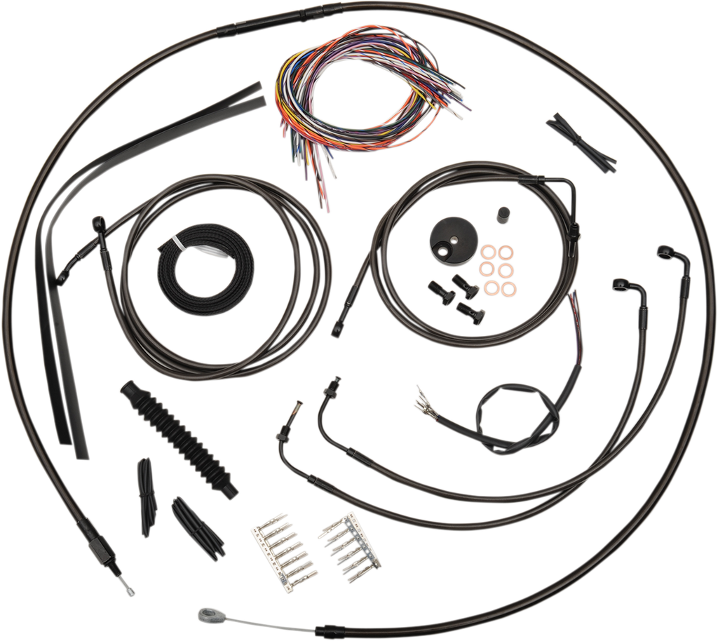 Complete Midnight Braided Handlebar Cable/Brake Line Kit — Standard - 0610-1462