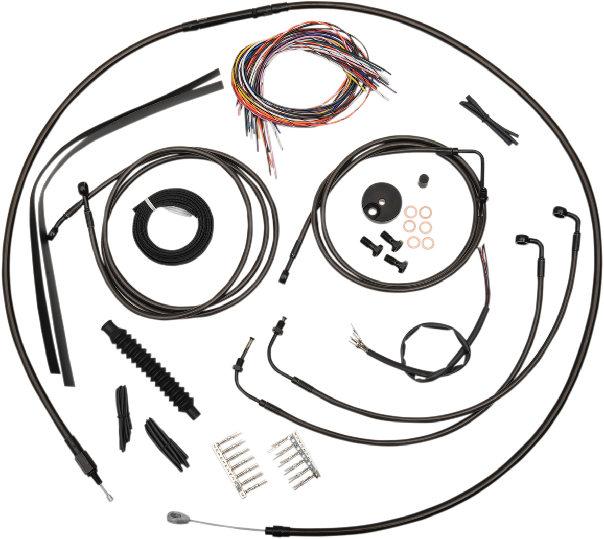 Complete Midnight Braided Handlebar Cable/Brake Line Kit — Standard - 0610-1462