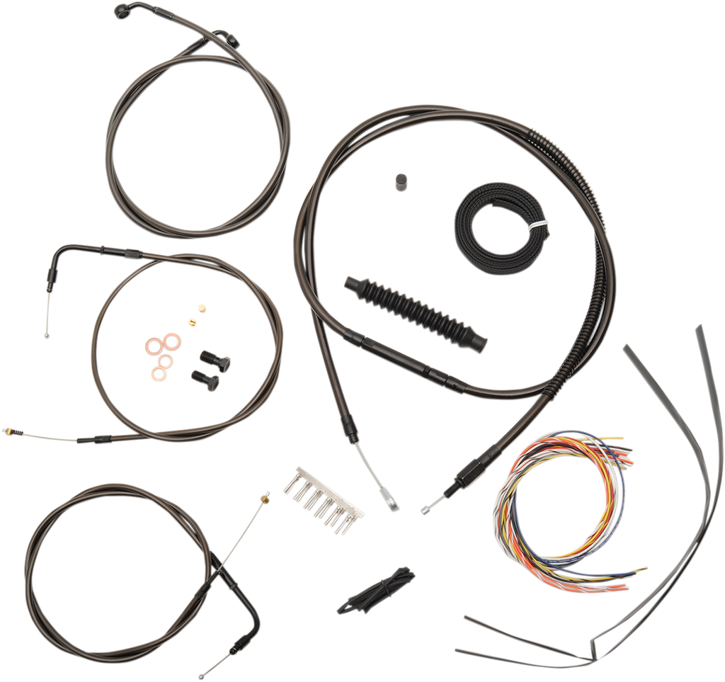 Complete Midnight Braided Handlebar Cable/Brake Line Kit — Standard - 0610-1473