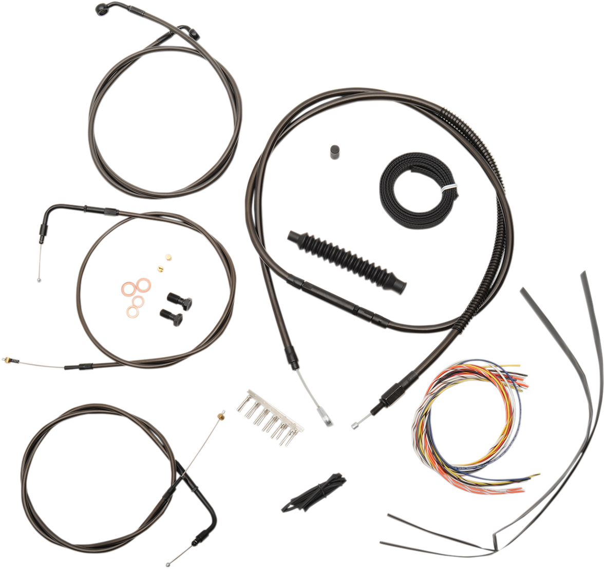 Complete Midnight Braided Handlebar Cable/Brake Line Kit — Standard - 0610-1473