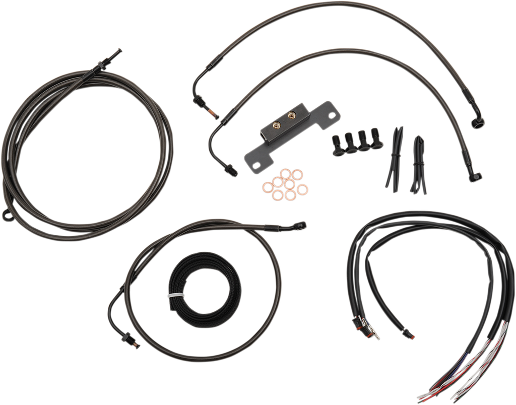 Complete Midnight Braided Handlebar Cable/Brake Line Kit — Standard - 0610-1550
