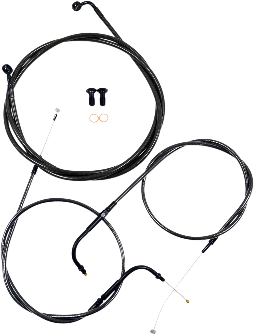 Standard Midnight Braided Handlebar Cable/Brake Line Kit — Ape Hanger - 0610-1628
