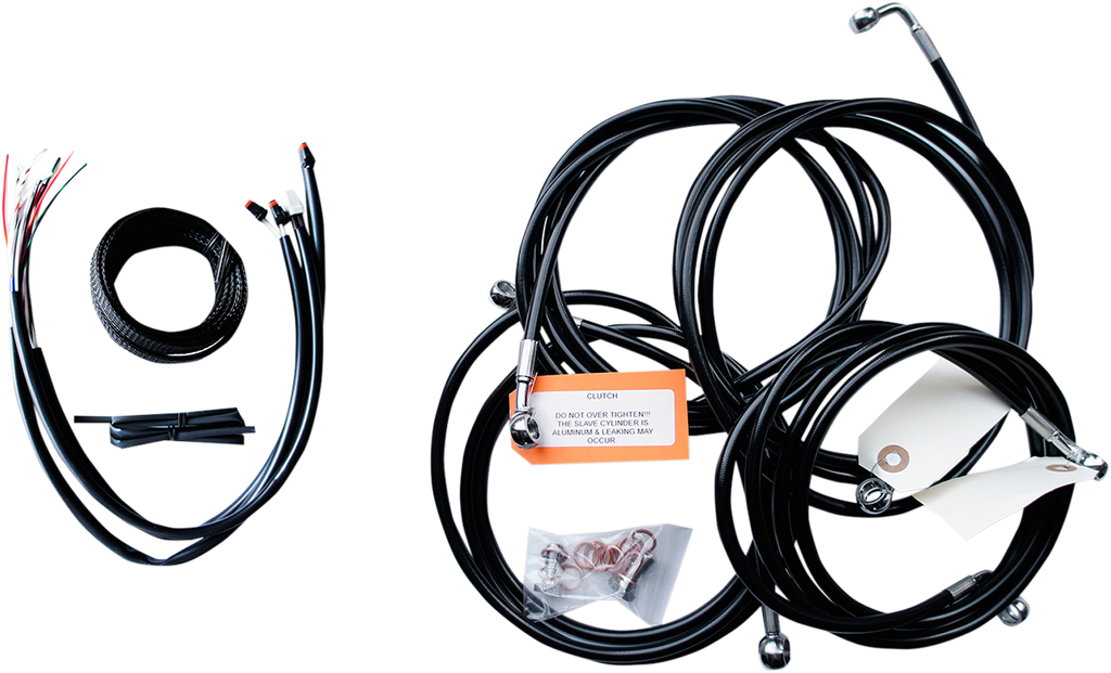 Complete Black Vinyl Braided Handlebar Cable/Brake Line Kit - 0610-1754
