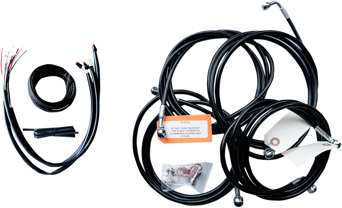 Complete Black Vinyl Braided Handlebar Cable/Brake Line Kit - 0610-1754