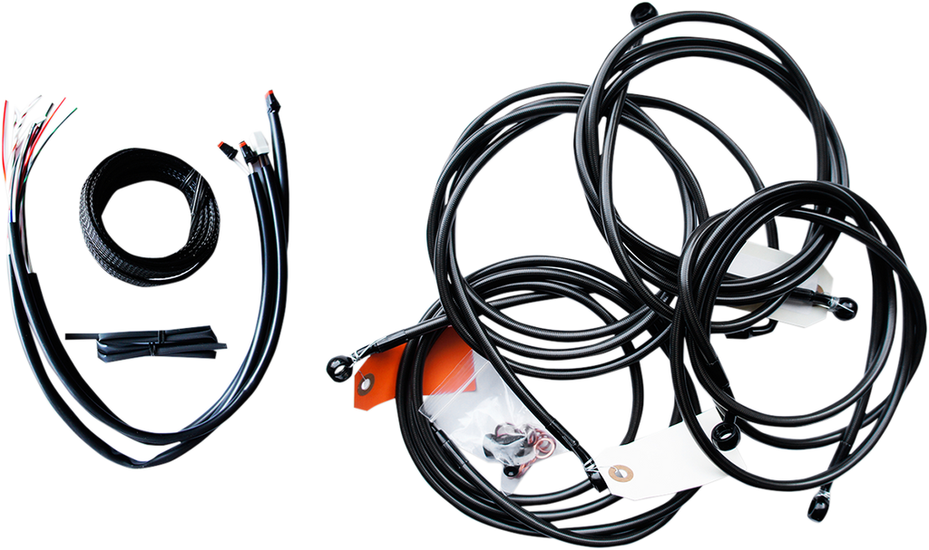 Complete Midnight Braided Handlebar Cable/Brake Line Kit — Standard - 0610-1755
