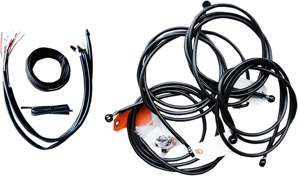 Complete Midnight Braided Handlebar Cable/Brake Line Kit — Standard - 0610-1755