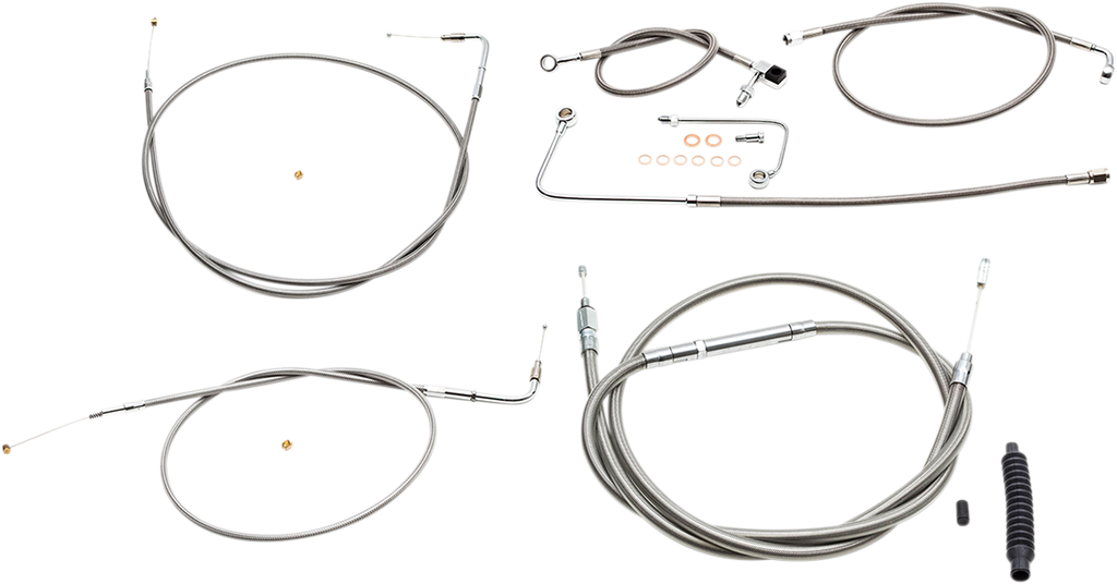 Standard Stainless Braided Handlebar Cable/Brake Line Kit - 0610-1781