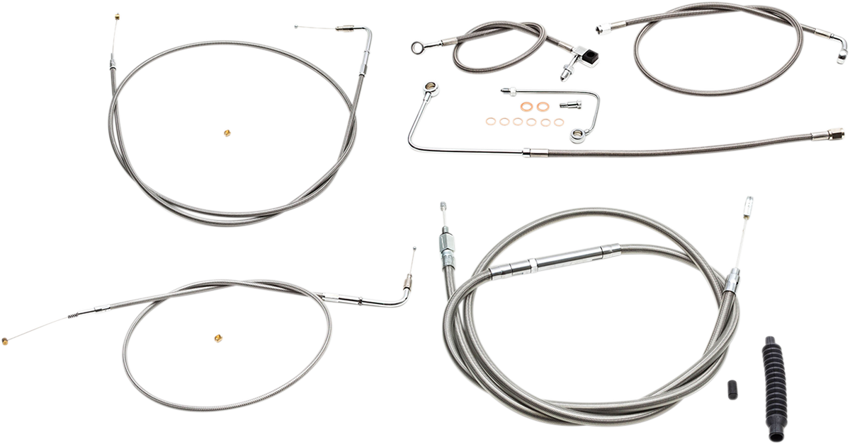 Standard Stainless Braided Handlebar Cable/Brake Line Kit - 0610-1781