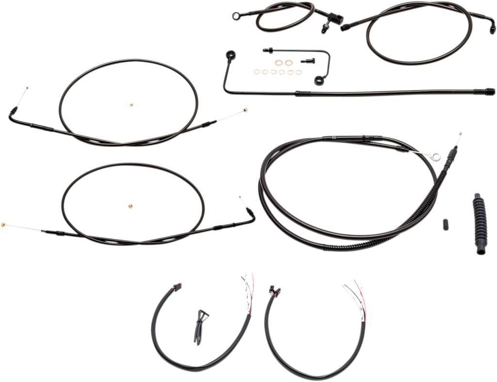Complete Midnight Braided Handlebar Cable/Brake Line Kit — Standard - 0610-1798