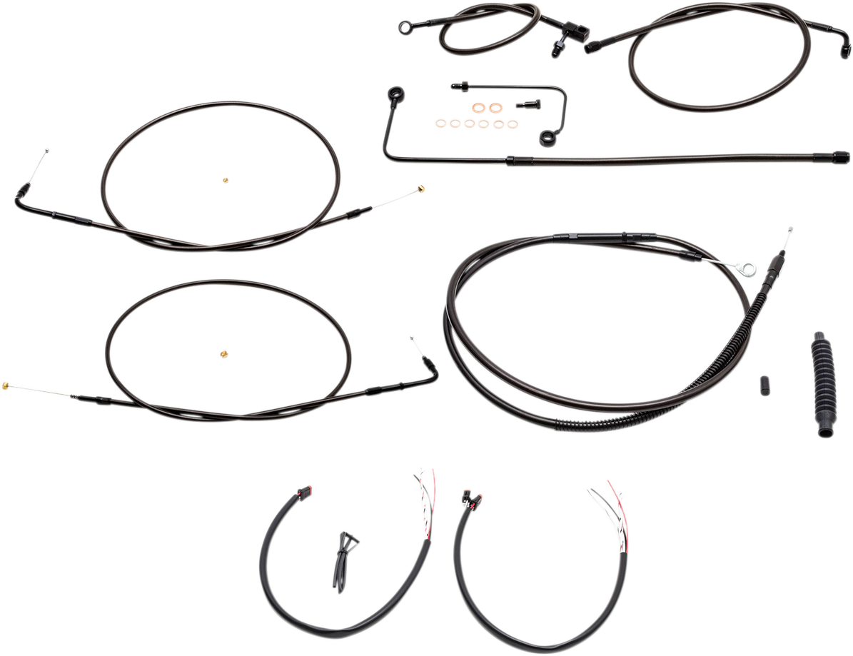 Complete Midnight Braided Handlebar Cable/Brake Line Kit — Standard - 0610-1798