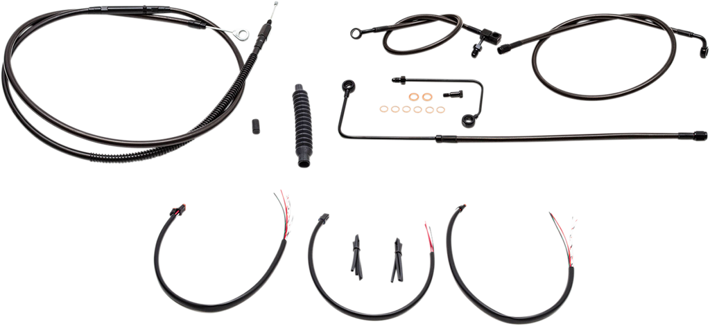 Complete Midnight Braided Handlebar Cable/Brake Line Kit — Standard - 0610-1816