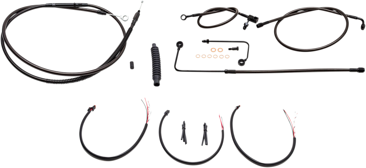 Complete Midnight Braided Handlebar Cable/Brake Line Kit — Standard - 0610-1816