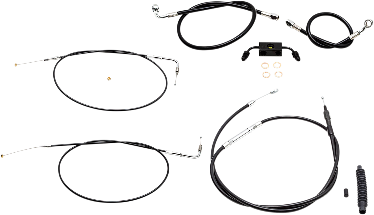Standard Black Vinyl Handlebar Cable/Brake Line Kit — Ape Hanger/Mini - 0610-1848