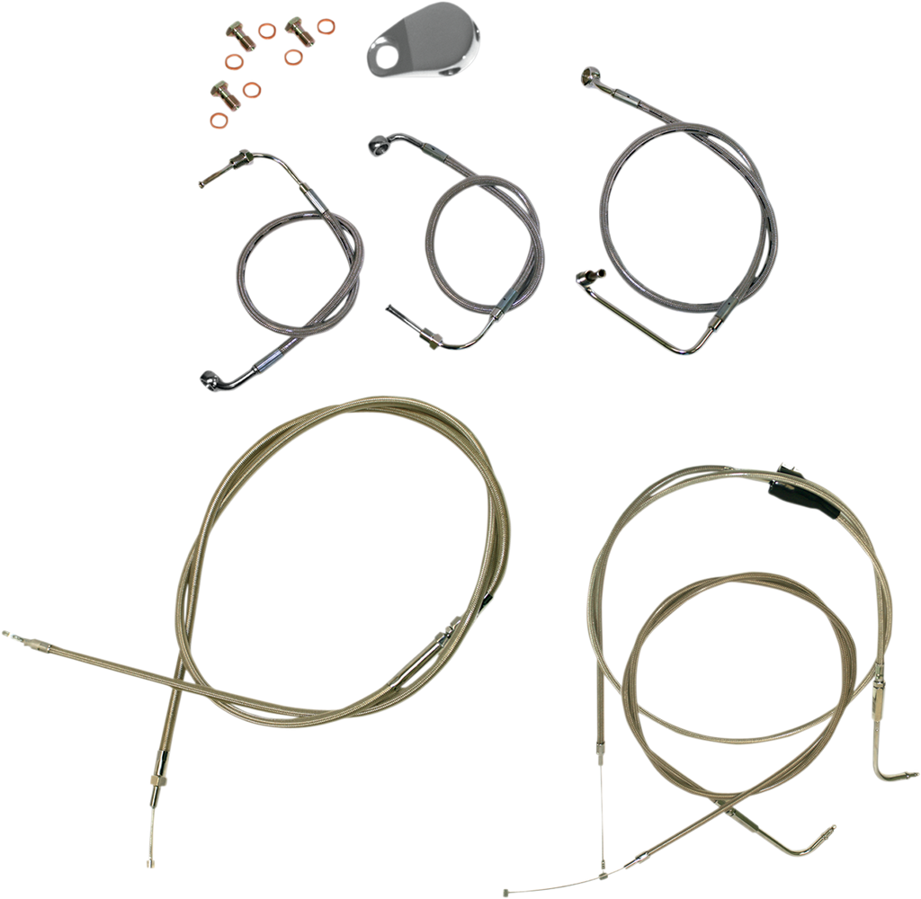 Standard Stainless Braided Handlebar Cable/Brake Line Kit - 0610-1937