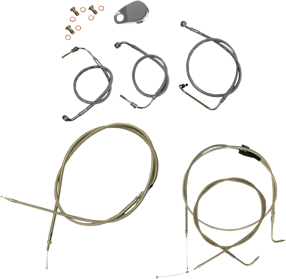 Standard Stainless Braided Handlebar Cable/Brake Line Kit - 0610-1937