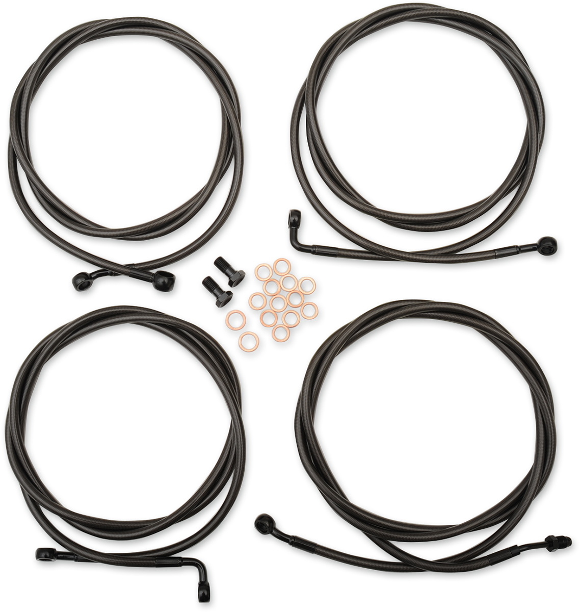 Standard Midnight Braided Handlebar Cable/Brake Line Kit — Ape Hanger - 0610-1939