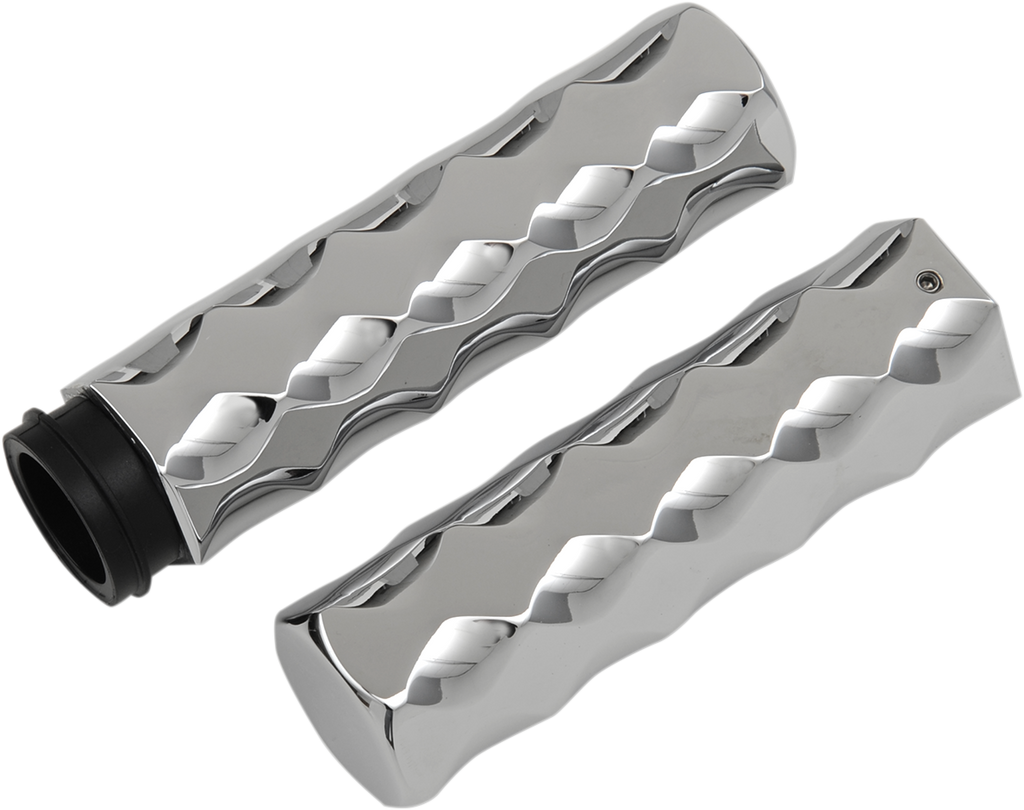 LA Choppers Billet Hex Grips — 0630-1425