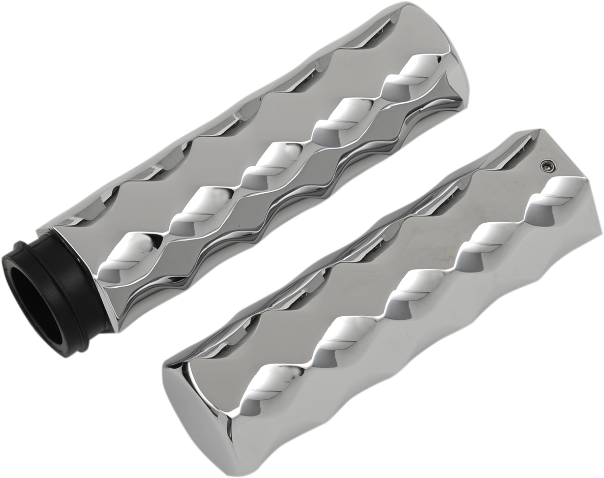 LA Choppers Billet Hex Grips — 0630-1425