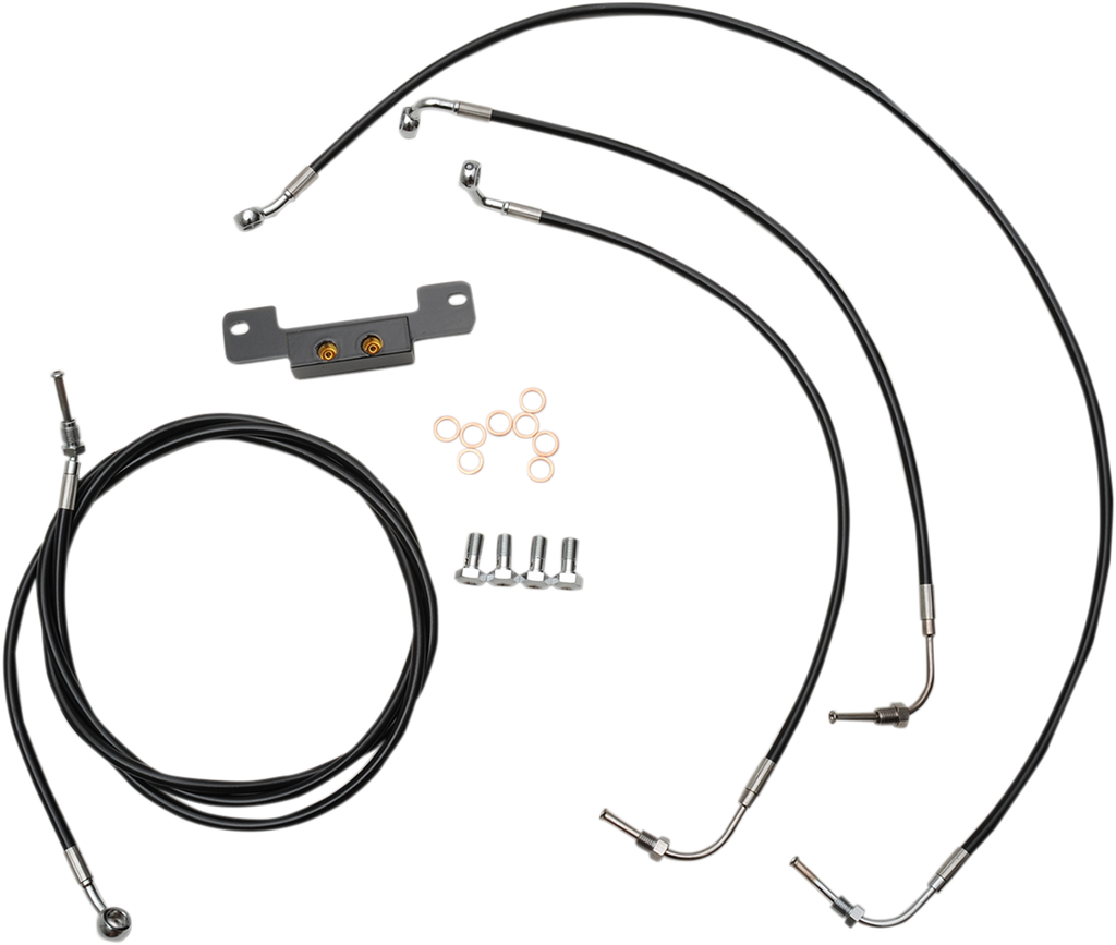 Standard Black Vinyl Handlebar Cable/Brake Line Kit — Ape Hanger - 0662-0202