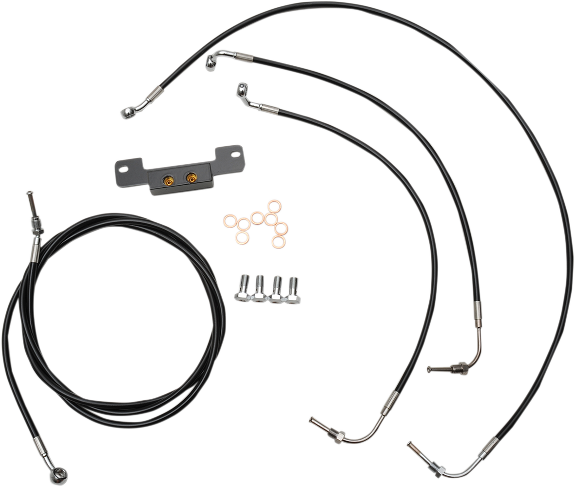 Standard Black Vinyl Handlebar Cable/Brake Line Kit — Ape Hanger - 0662-0202