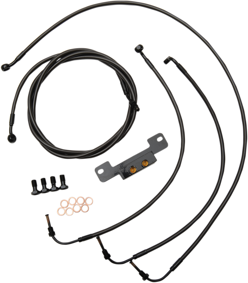 Standard Midnight Braided Handlebar Cable/Brake Line Kit — Ape Hanger - 0662-0206