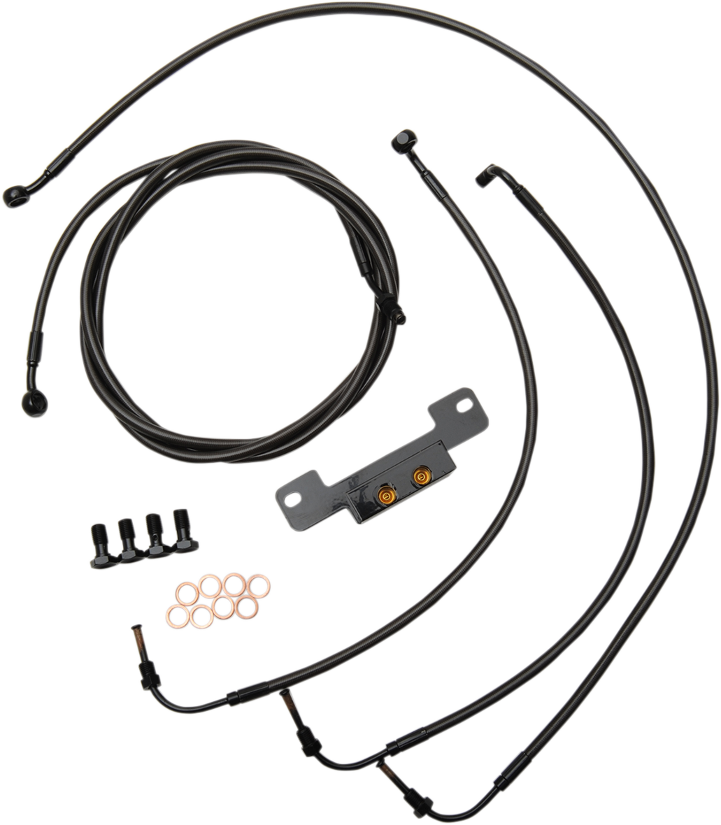 Standard Midnight Braided Handlebar Cable/Brake Line Kit — Ape Hanger - 0662-0206