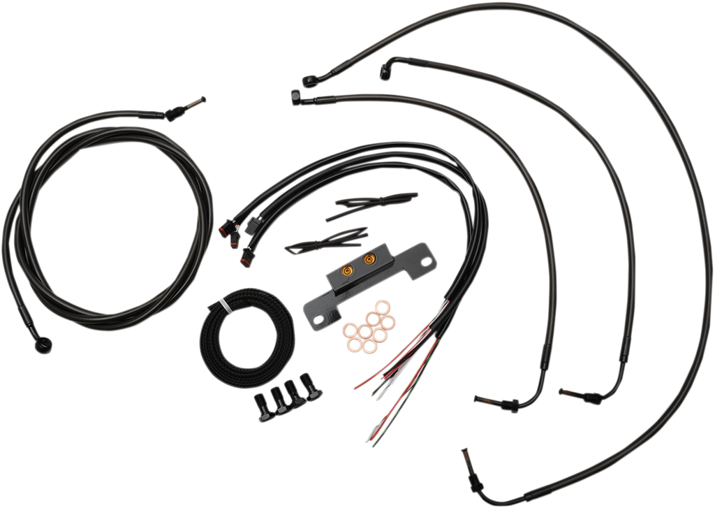 Complete Midnight Braided Handlebar Cable/Brake Line Kit — Standard - 0662-0212