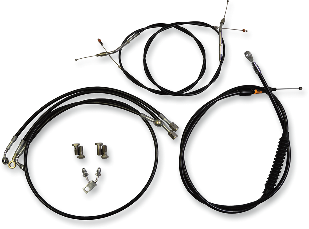 Standard Black Vinyl Handlebar Cable/Brake Line Kit — Ape Hanger - 0662-0383