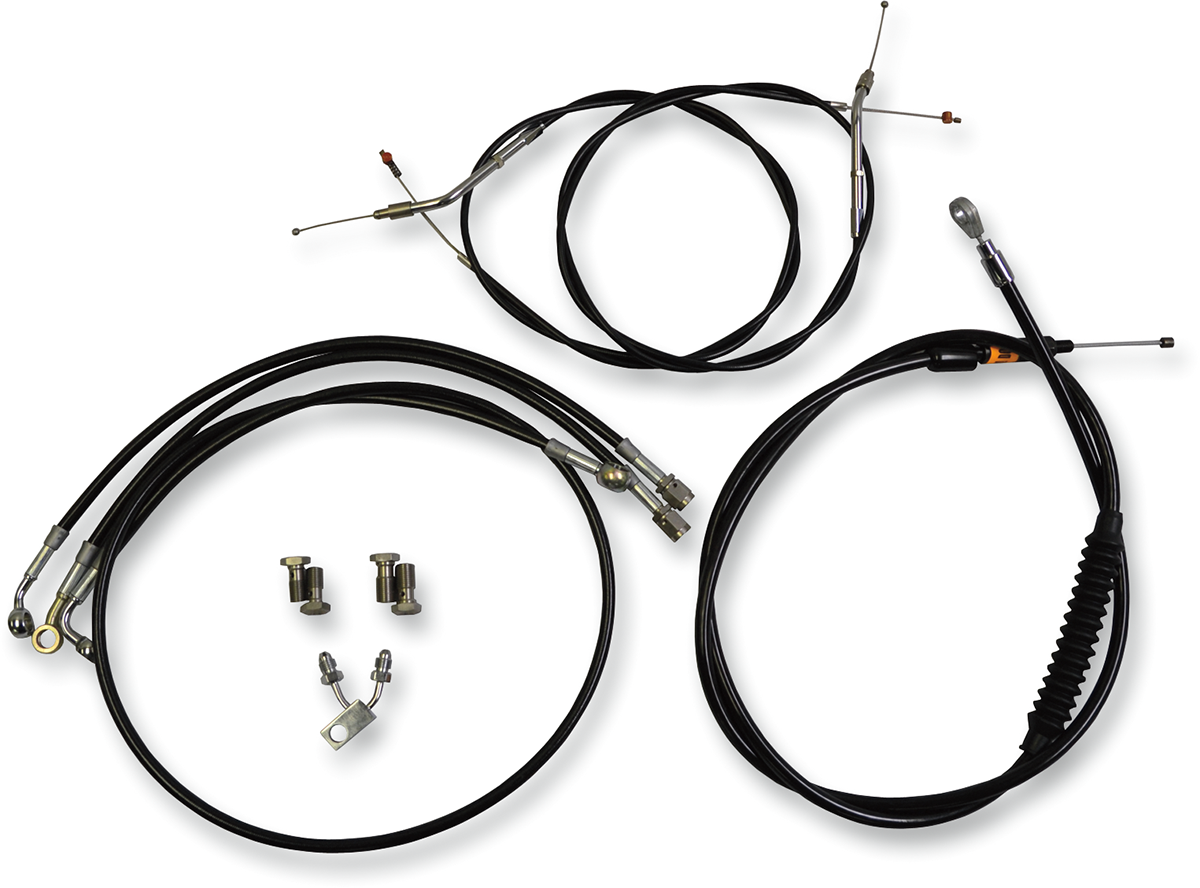 Standard Black Vinyl Handlebar Cable/Brake Line Kit — Ape Hanger - 0662-0383